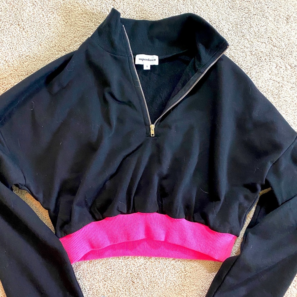 Super down cropped zip up